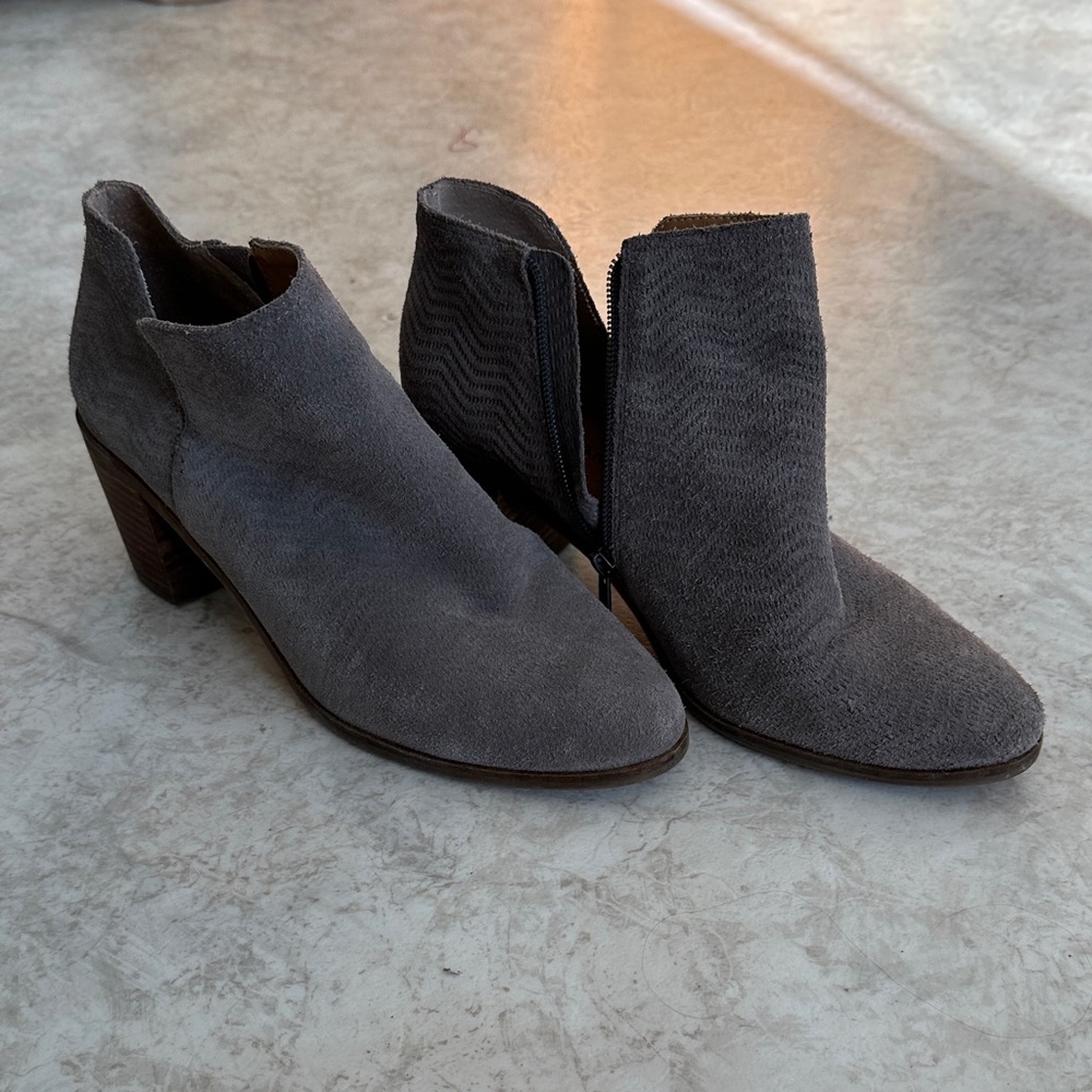 Lucky Brand Charcoal Suede Ankle Booties